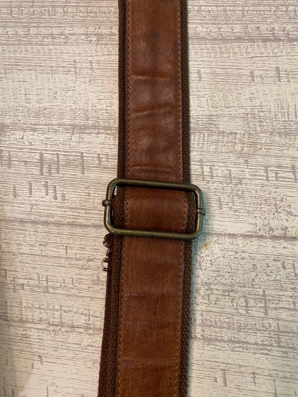Vintage Brown Leather Fossil Messenger Laptop Bag